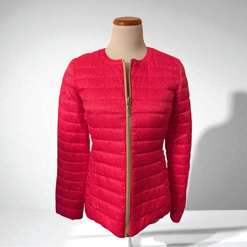 New! Lilly Pulitzer Pink Down Puffer Jacket Size Small